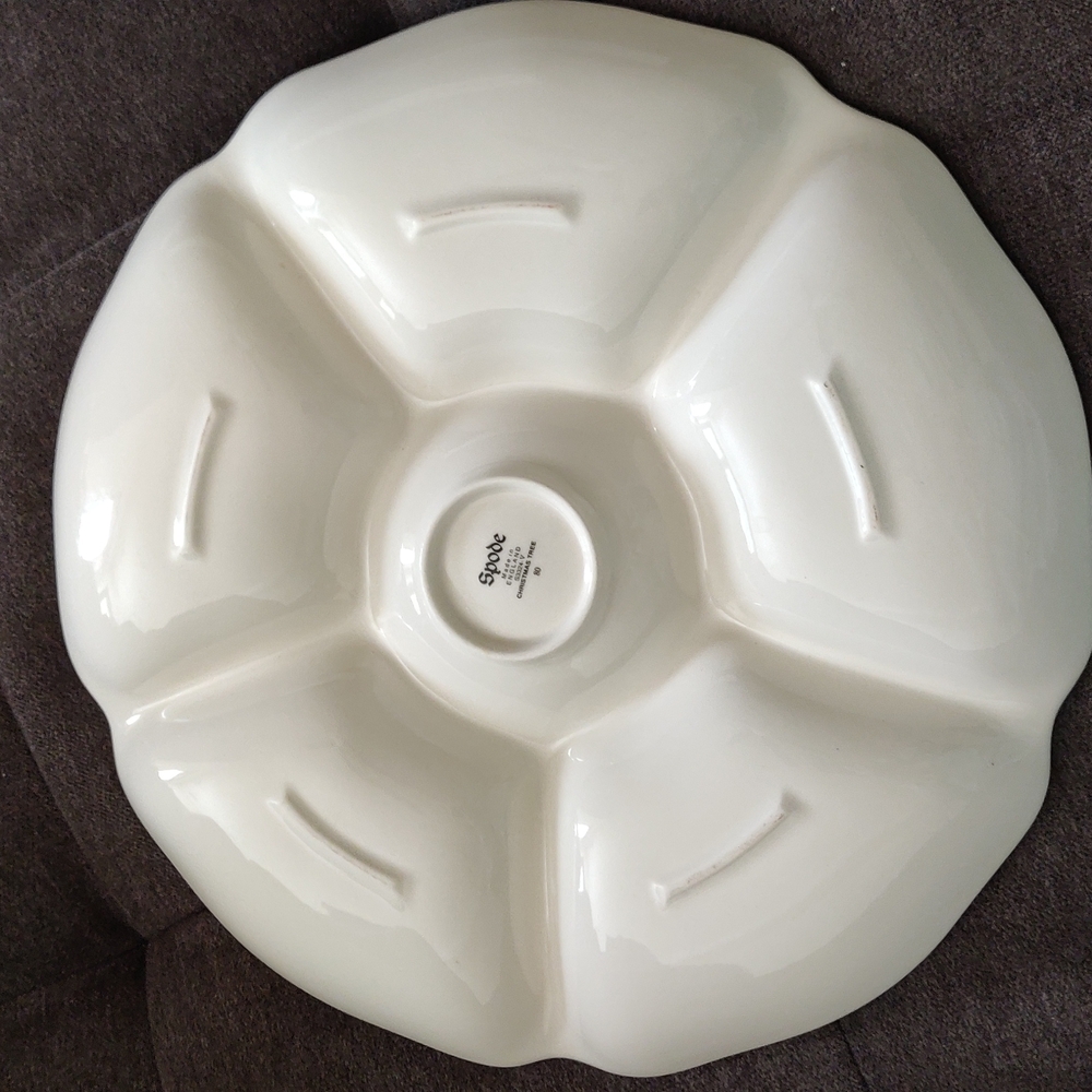 Spode Christmas Tree Holiday Tree Divided Serving Tray - Picture 2 of 6